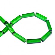 Glaskralen rechthoek 20x5mm Fern green